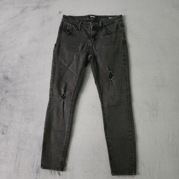 Buffalo Women's Jeans Size 4 / 27 Jess Rip and Repair Mid-Rise Skinny Black - Picture 1 of 2